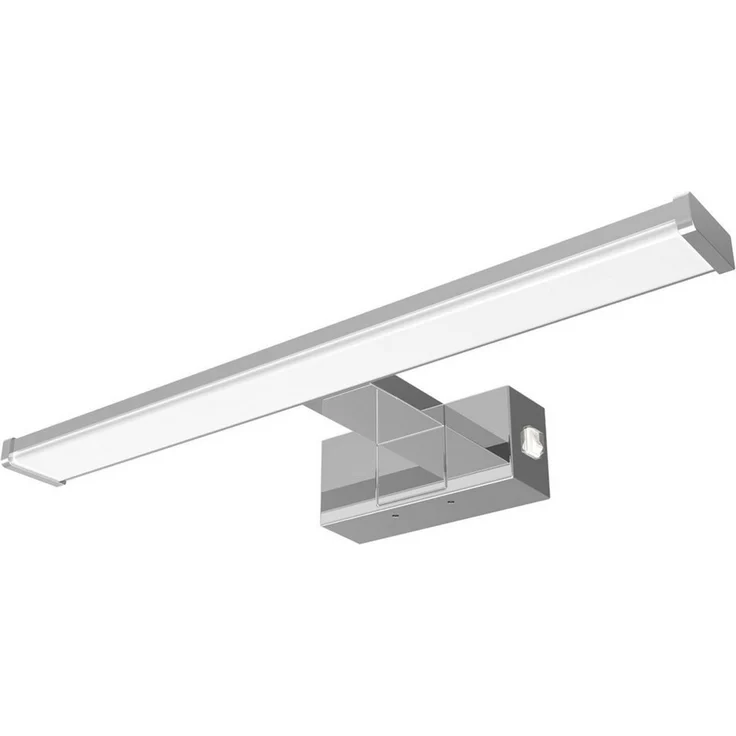 kalb LED Spiegelleuchte Spiegelleuchte chrom oder schwarz 500mm, mit integriertem Netzschalter, Chrom – Bild 1