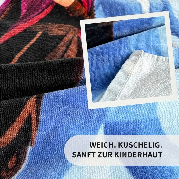 MTOnlinehandel Badetuch Anna & Elsa, 70x140cm, Geschenk für Mädchen, 100% Baumwolle (1-St), Strandtuch Eiskönigin, weich, saugfähig – Bild 3