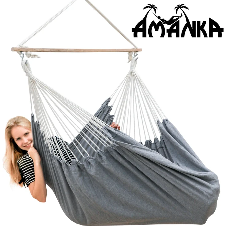 XL Hängesessel Relaxsessel 185x130cm bis 150kg in Grau – Bild 4