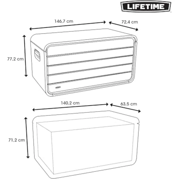 Lifetime Kunststoff Gartenbox Space XL | 625 L | – Bild 7