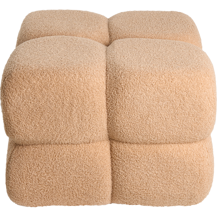 Pouf CALIENTE Bouclé Beige – Bild 5