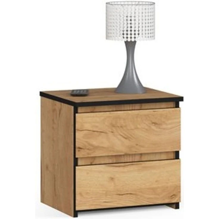 Home Collective Kommode 40 cm breit Holz Highboard Sideboard für Flur Schlafzimmer Wohnzimmer (Mehrzweckschrank Schrank schmal Kommode Schlafzimmer mit Schubladen), Kinderzimmer Organizer, 40 cm hoch mit 2 Schubladen Eiche – Bild 6