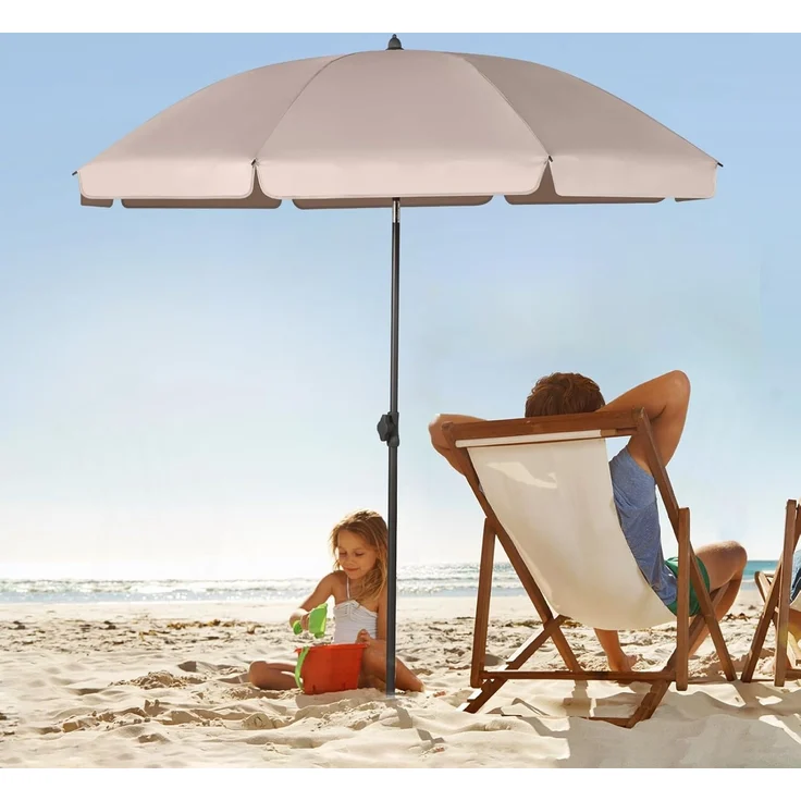 Sekey® 180 cm Sonnenschirm Balkon mit Bodenhülse & Schutzhülle, Neigungs- und Höhenverstellung, Sonnenschirm Strand für Balkon, Garten & Terrasse, Runder Sonnenschutz UPF 50+ – Bild 7