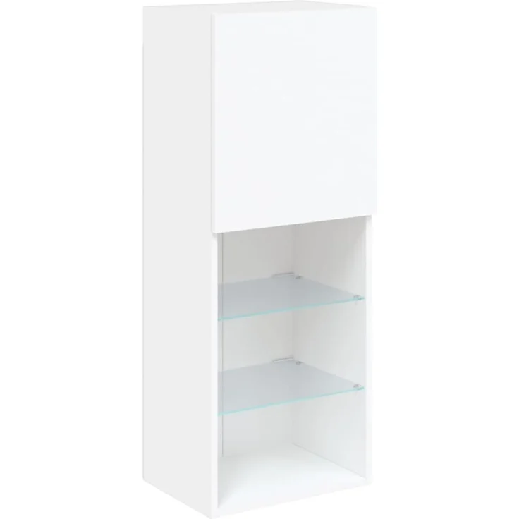 vidaXL 5-tlg. Wohnwand mit LED-Beleuchtung Weiß Holzwerkstoff 3216690 – Bild 8