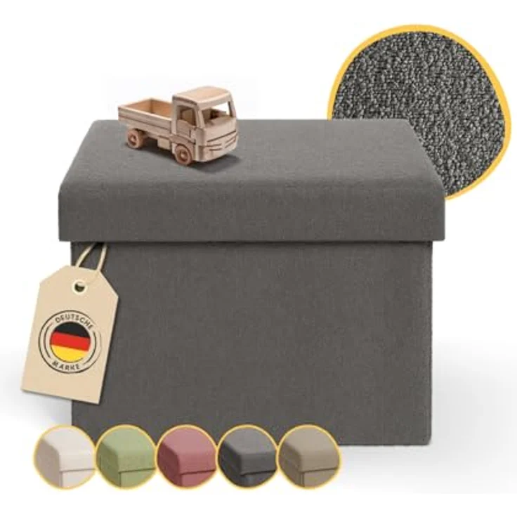 Laleni Sitztruhe Sitzbank mit Stauraum geräumig, Aufbewahrungsbox mit Deckel – Bild 2