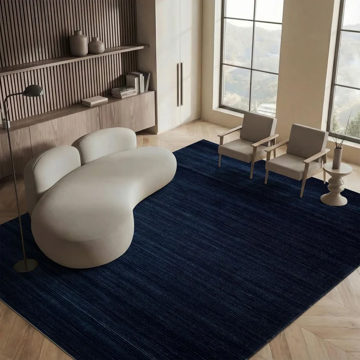 SAFAVIEH Modern Teppich für Wohnzimmer, Esszimmer, Schlafzimmer - Vision Collection, Kurzer Flor, Marine, 183 X 274 cm | 1,3 cm Flor, für den Innenbereich, langlebig, kinder- und haustierfreundlich, Polypropylen-Fasern, Öko-Tex-zertifiziert