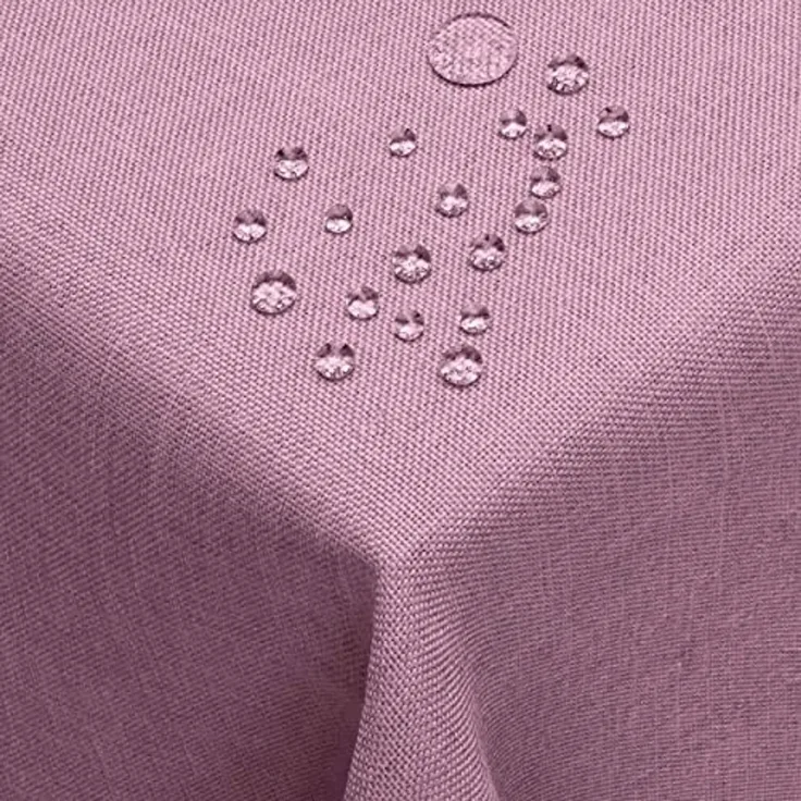 DecoHomeTextil Leinen Optik Tischdecke, Rechteckig 160 x 260 cm Lila, wasserabweisend, fleckenabweisend, abwaschbar, Lotuseffekt, bügelfrei