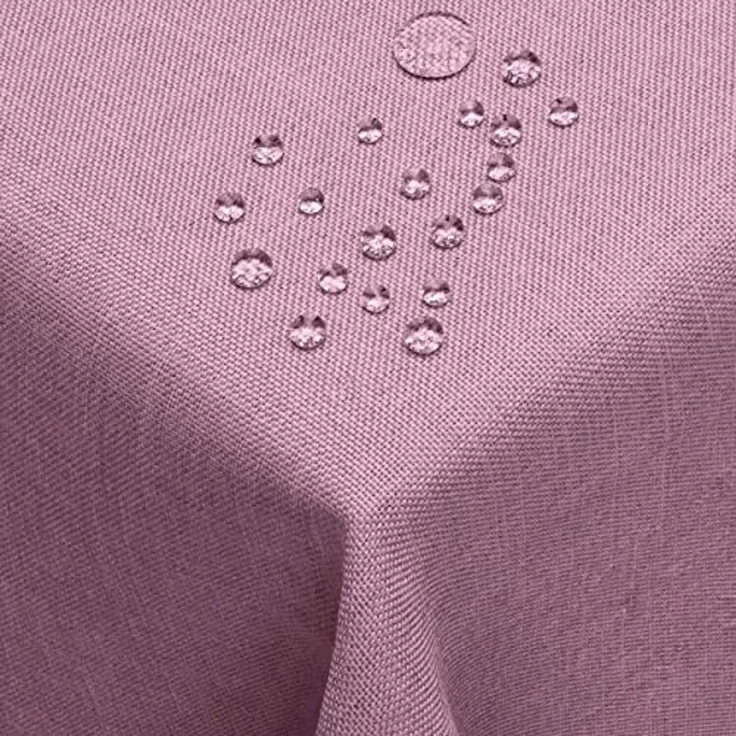 DecoHomeTextil Leinen Optik Tischdecke, Rechteckig 160 x 260 cm Lila, wasserabweisend, fleckenabweisend, abwaschbar, Lotuseffekt, bügelfrei – Bild 1