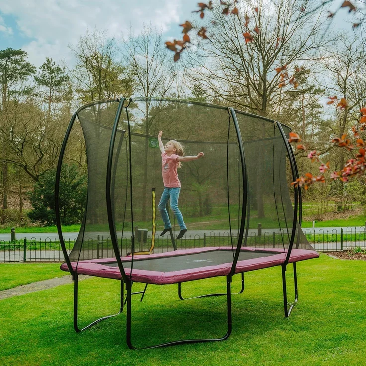 EXIT 'Silhouette' Trampolin, grün, 214x305 cm, inkl. Sicherheitsnetz mit Reißverschluss – Bild 7