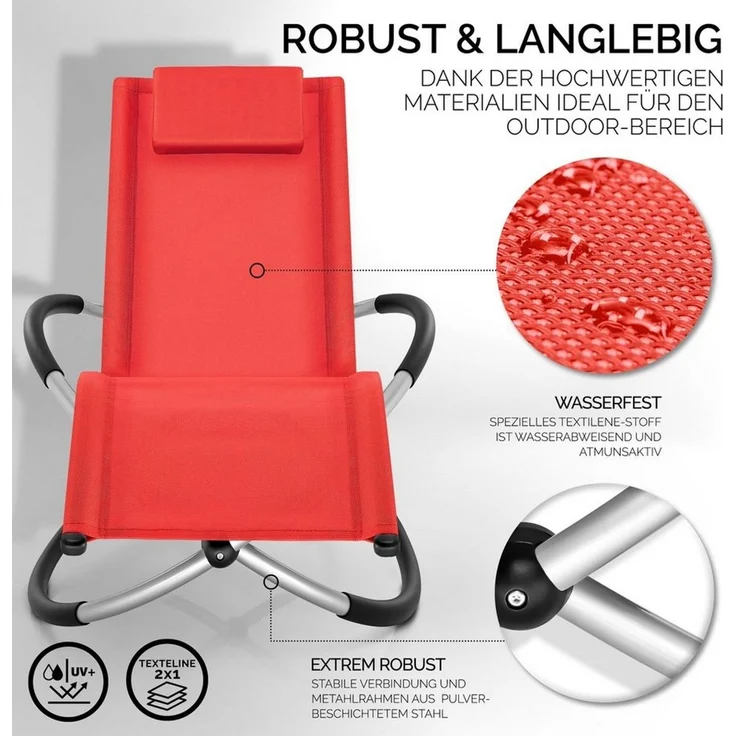 tillvex Gartenliege Relaxliege Gartenliege, Liegestuhl wetterfest Schwungliege 180 kg Belastung Gartenstuhl – Bild 3