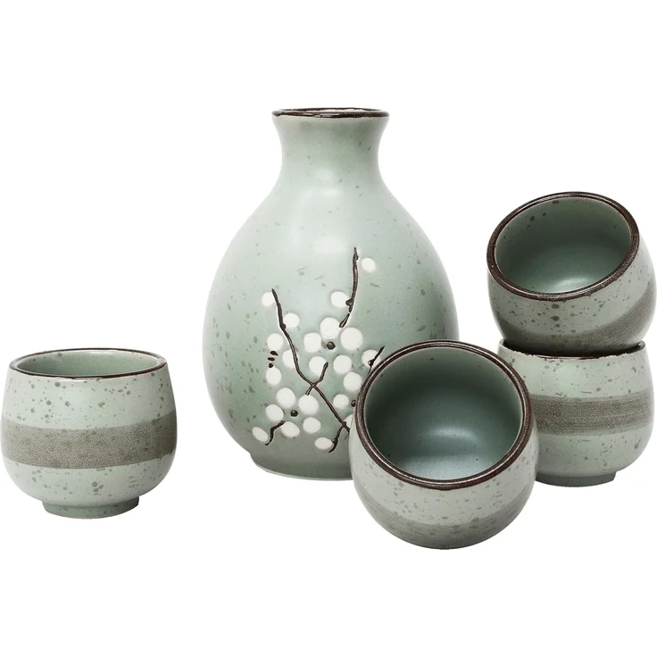 MystiCalls Schnapsglas Japanisches Sake Set für 4 Personen Japanisches Geschirr China, 5-tlg, Keramik, Spülmaschinenfest und hitzebeständig – Bild 2