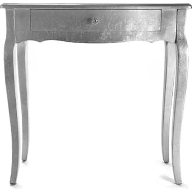 Versa Cagliari Schmales Möbelstück für den Eingangsbereich oder Flur, Moderner Konsolentisch, mit 1 Schublade, Maßnahmen (H x L x B) 80 x 30 x 80 cm, Holz, Farbe: Silber – Bild 6