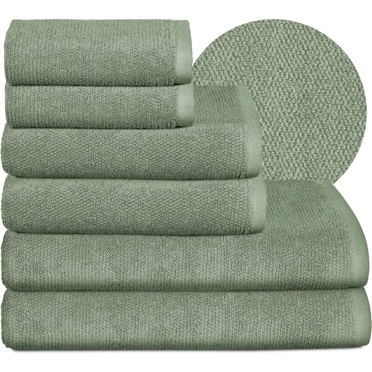 Beautex Handtuch Set Handtuch Set, Made in Europe, Frottier, (Multischlaufen-Optik, Frottier Premium Set aus 100% Baumwolle 550g/m)