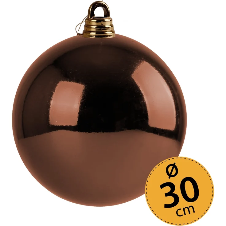Christbaumkugel braun Weihnachtskugel ⌀ 30 cm Baumschmuck Deko-Kugel glänzend