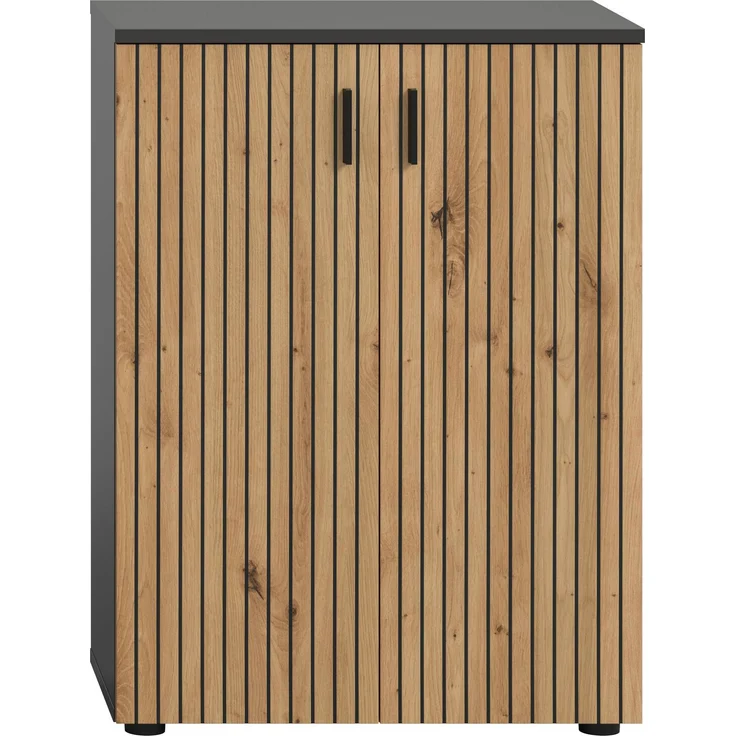 Badschrank B/H/T: 60x81x30 cm in Basalt Nachbildung und -- – Bild 2