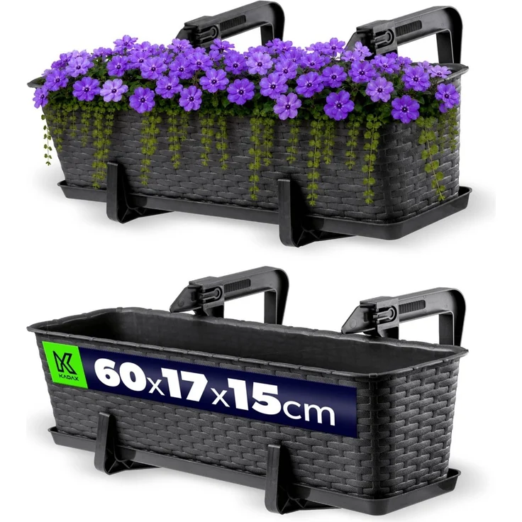 KADAX Blumentopf-Balkon-Pflanzgefäßständer 60 cm Anthrazit – Bild 1