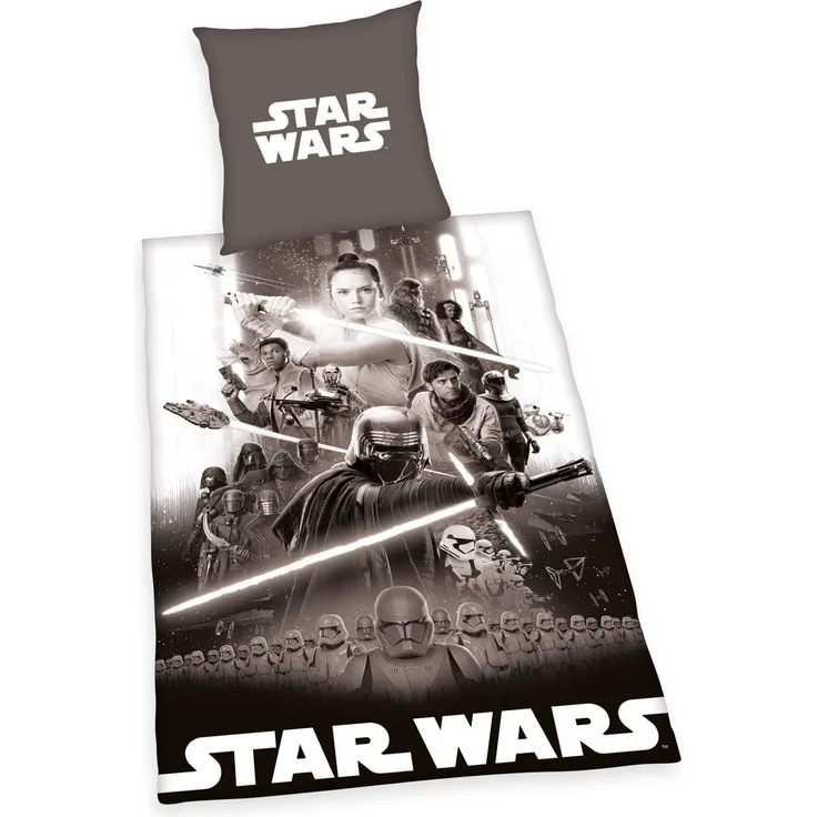 Wendebettwäsche Star Wars 135x200 cm 100% Baumwolle 2tlg. Schwarz