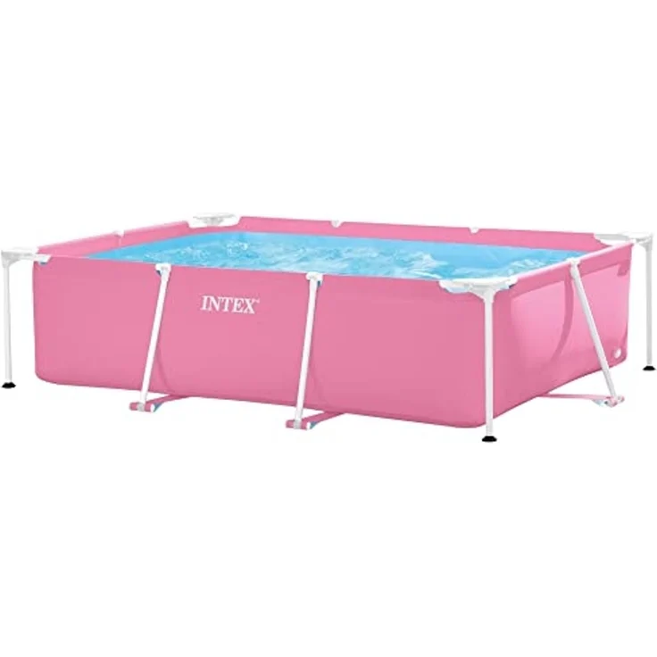 Intex 28266NP - Rechteckiger Aufstellpool mit Rahmen, 1662 L, Stahl und PVC, Rosa, 220 x 150 x 60 cm – Bild 1