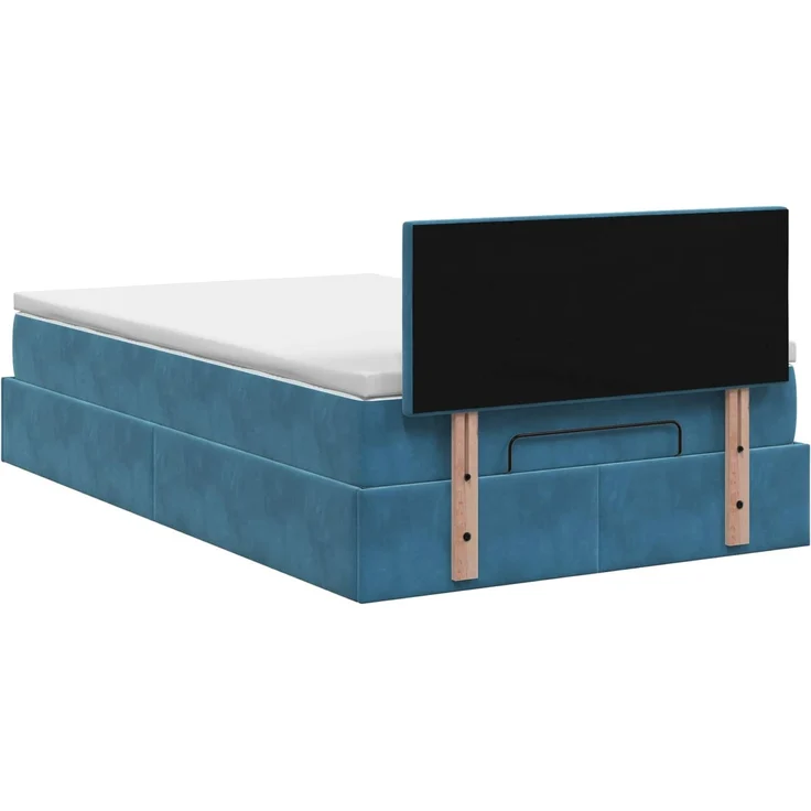vidaXL Ottoman Bett mit Matratze Dunkelblau 120 x 200 cm Samt 3457645 – Bild 9