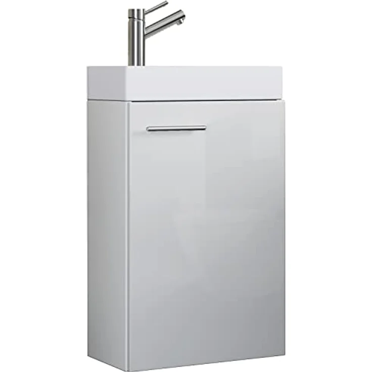 VCM Badmöbelset Slito, 2-tlg. Gäste WC Waschplatz mit hochwertigem Keramikwaschbecken, H. 68 x B. 41 x T. 22 cm – Bild 1