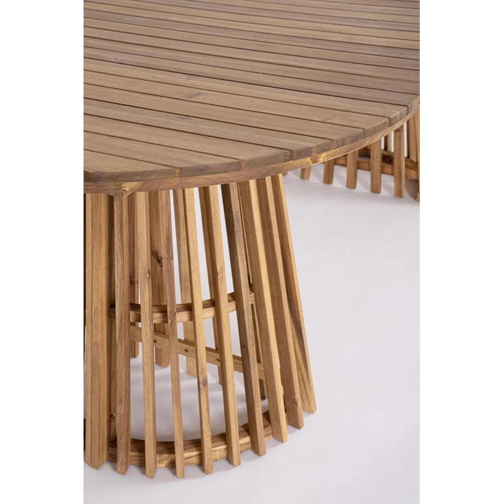 Gartenesstisch Rodano aus Akazienholz, skandinavischer Stil, natur, für 6-8 Personen, 220x100 cm – Bild 2