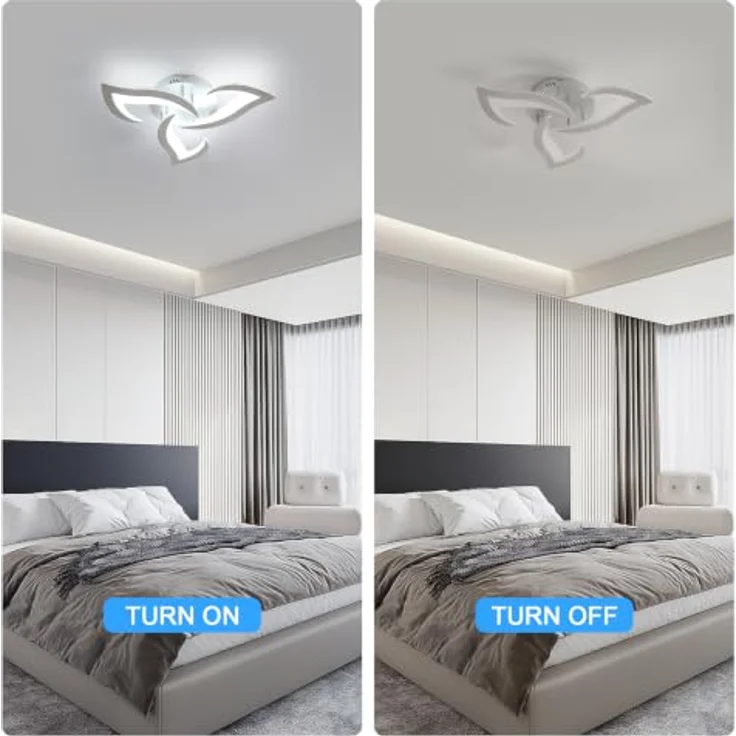 Comely Deckenlampe LED Wohnzimmer, 52cm 36W LED Lampen Deckenleuchte, Moderne Blütenblatt Design Lampen für Wohnzimmer Küche Schlafzimmer Esszimmer, Kaltweißes Licht 6500K, Silber – Bild 8