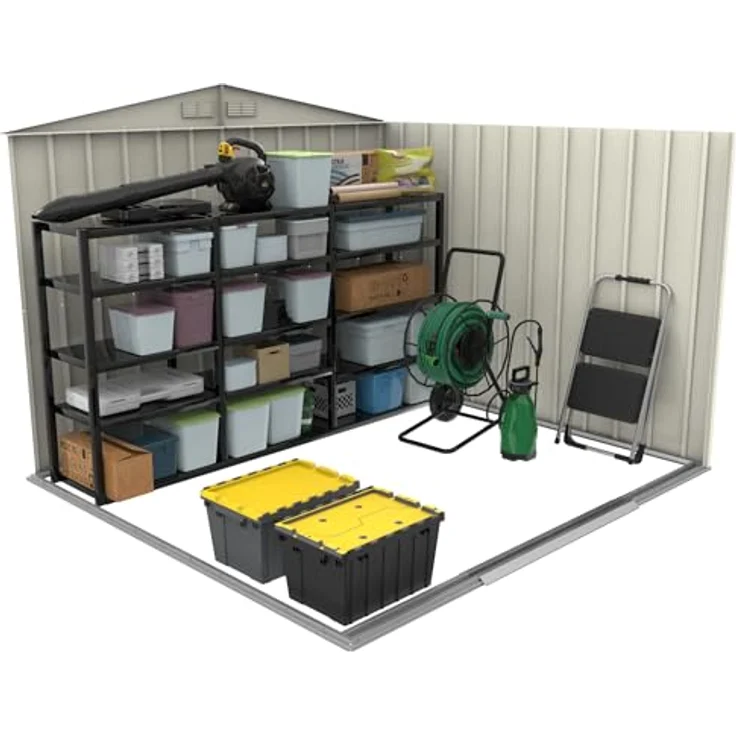 Duramax ECO 8x8 (5.89 m²) Metallgerätehaus, feuerverzinktes Metall gerätehaus - Geräteschuppen, verstärkte Dachkonstruktion, wartungsfreier und wetterfester Metallschuppen, Anthrazit – Bild 5