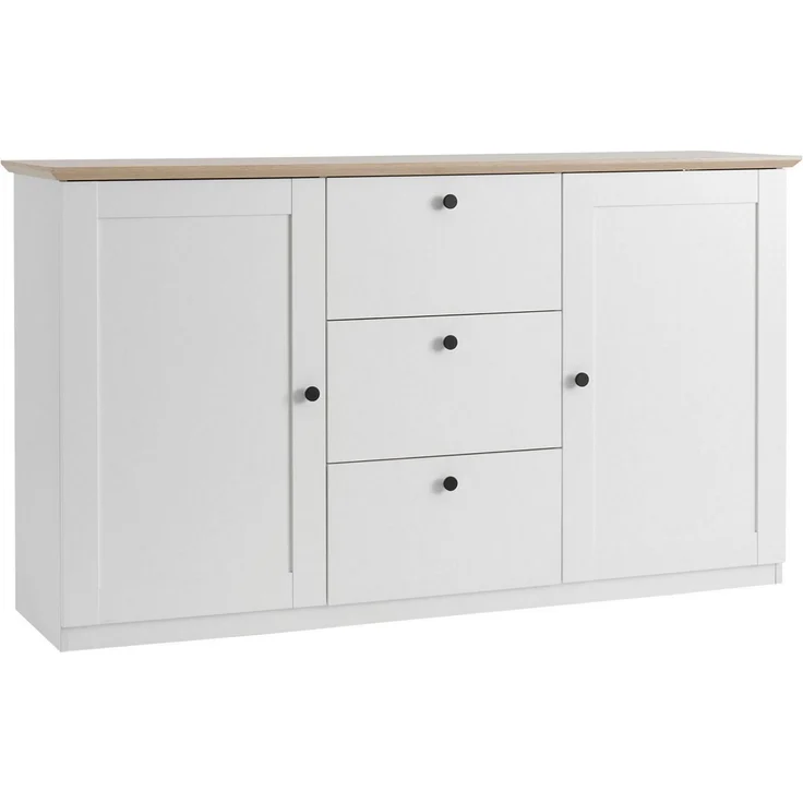 OTTO home Sideboard Brest, Schrank im Landhausstil, Kommode, zeitloses Stauraumelement, schwarze Metallgriffe, ausreichend Stauraum, 164 cm breit – Bild 2