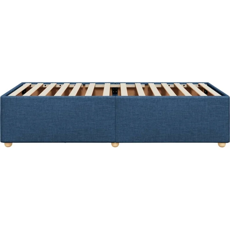 vidaXL Bettgestell ohne Matratze Blau 100x200 cm Stoff 3284714 – Bild 5