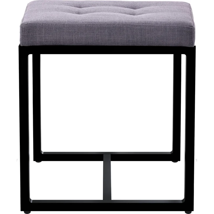 CLP Sitzhocker Barci mit Polsterung und schwarzem Eisengestell,dunkelgrau Stoff – Bild 5