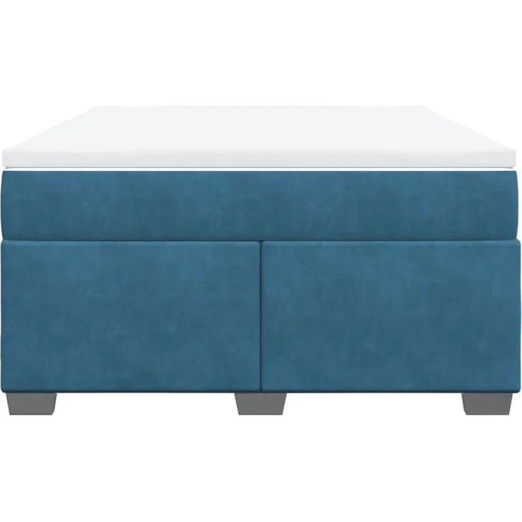 vidaXL Boxspringbett mit Matratze Dunkelblau 140x200 cm Samt 3285291 – Bild 4