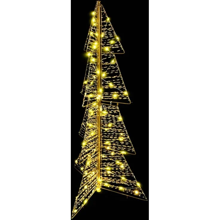 vidaXL Weihnachtsbaum Warmes Weiß 120 cm PET 100 LEDs 42019217 – Bild 5