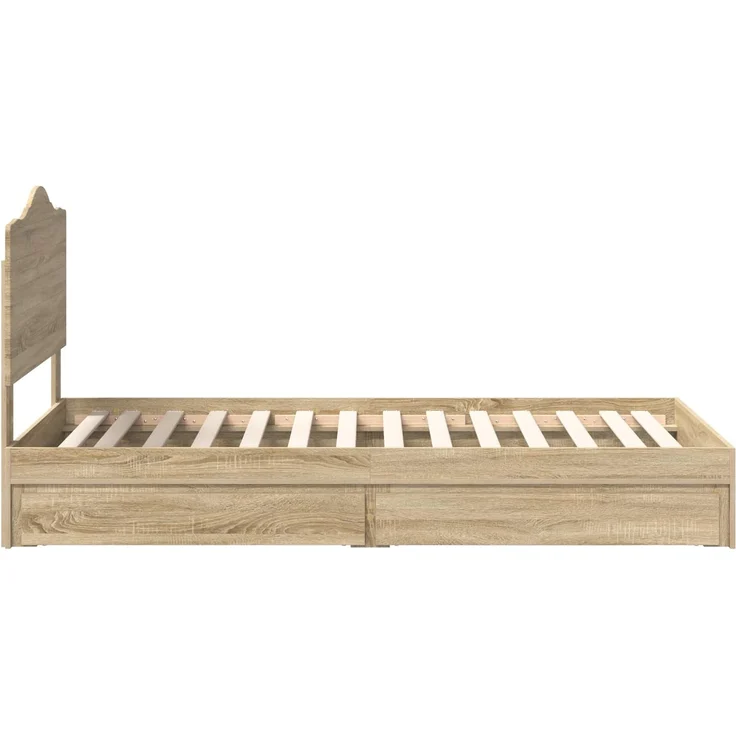 vidaXL Aufbewahrungsbett Sonoma-Eiche 100 x 200 cm Holzwerkstoff 3413536 – Bild 8