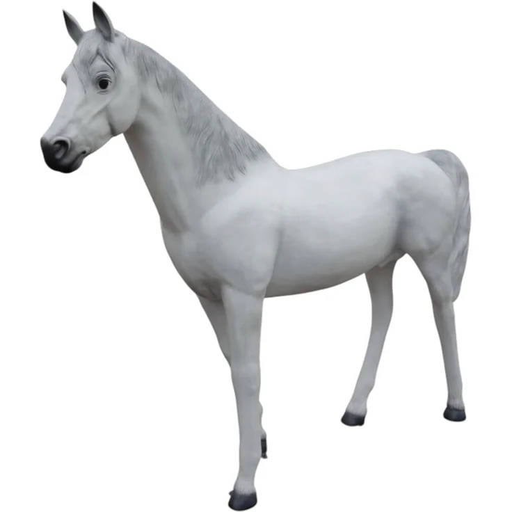 XXL Pferd lebensgross Gartendeko ca. 220 cm Premium Schimmel Deko Figur weiß – Bild 3