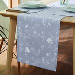 Catherine Lansfield Dining Meadowsweet Floral Indoor Läufer 33x220 cm, Weiß / Grau