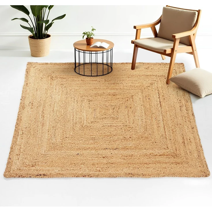 carpetfine Teppich Nele Juteteppich Naturfaser, rechteckig, Höhe: 6 mm, geflochtener Wendeteppich aus 100% Jute, quadratisch und als Läufer – Bild 2