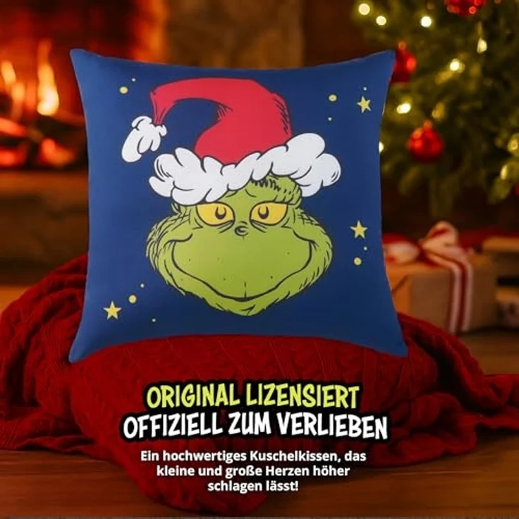 United Labels® Dekokissen The Grinch Kissen - Plüsch Zierkissen Kopfkissen 30 x 30 cm – Bild 6