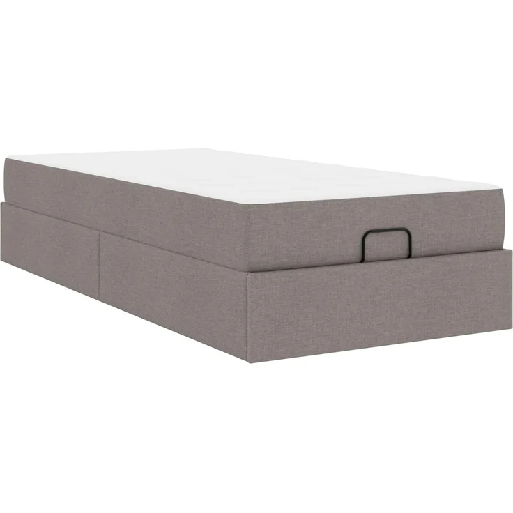 vidaXL Bettgestell mit Matratze mit Matratze 2 pcs Taupe Stoff 3399463 – Bild 1