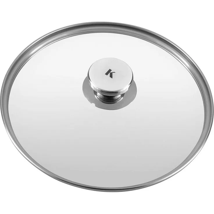 KLAMER Pfannendeckel 24 cm, Edelstahl Universal-Pfannendeckel für Pfannen und Töpfe, Glasd…, Fingerschutz, Spritzschutz, Spülmaschinen geeignet
