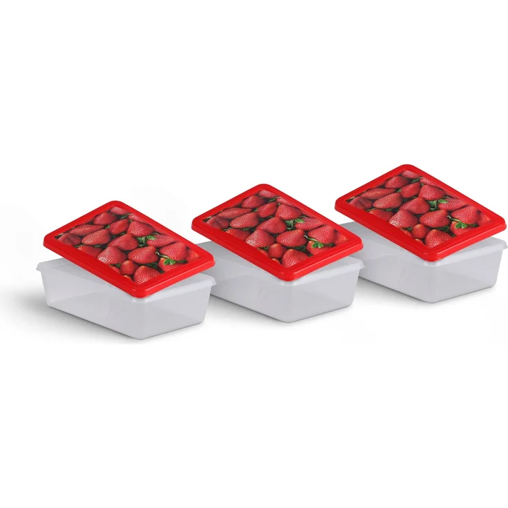 Frischhaltedosen für Lebensmittel 1,25 L ( 3er Pack ) Vorratsdose, Aufbewahrungsbox für Obst, Gemüse oder Snacks, Meal Prep Box, Lunchbox – Bild 2