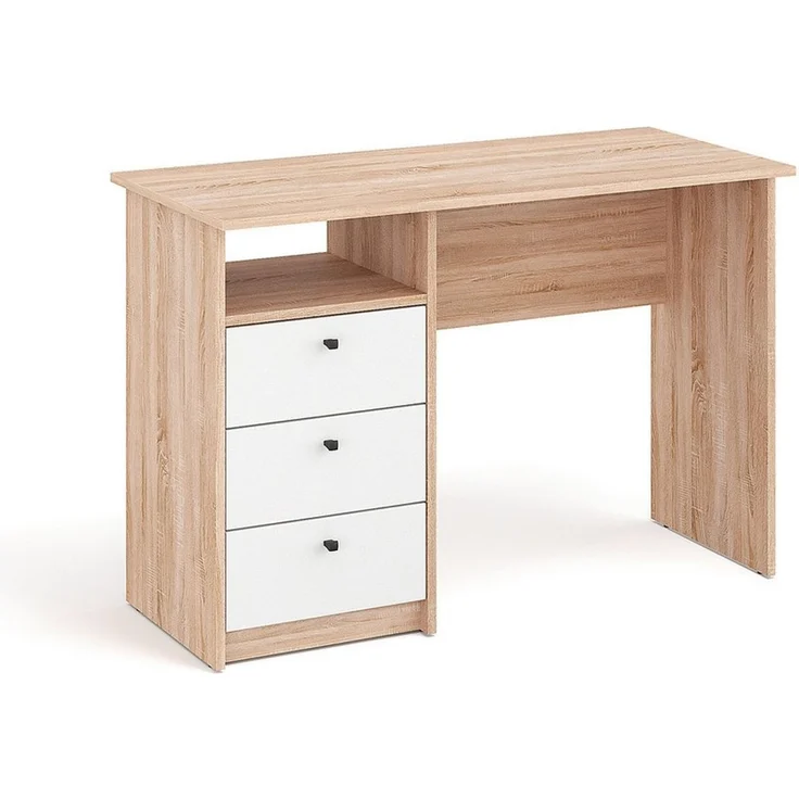 KOMTO Schreibtisch Oslo 110 H Griffe Computertisch Klein Arbeitstisch mit Schubladen, Büro PC-Tisch Kinderschreibtisch Schreibtisch 110 x 50 x 74 cm – Bild 1