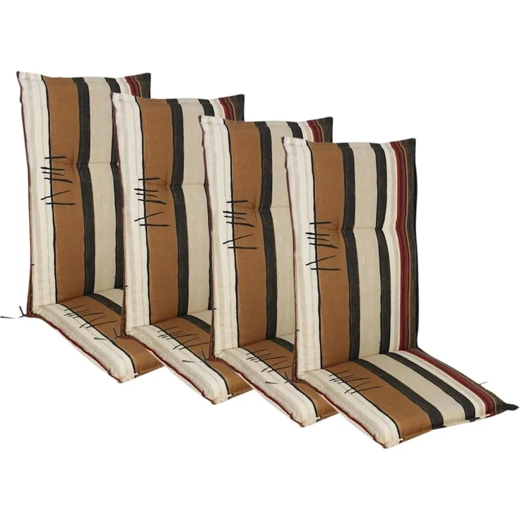 4x Hochlehner Polsterauflage 123x50cm Stuhlkissen Sesselauflage Sitzpolster