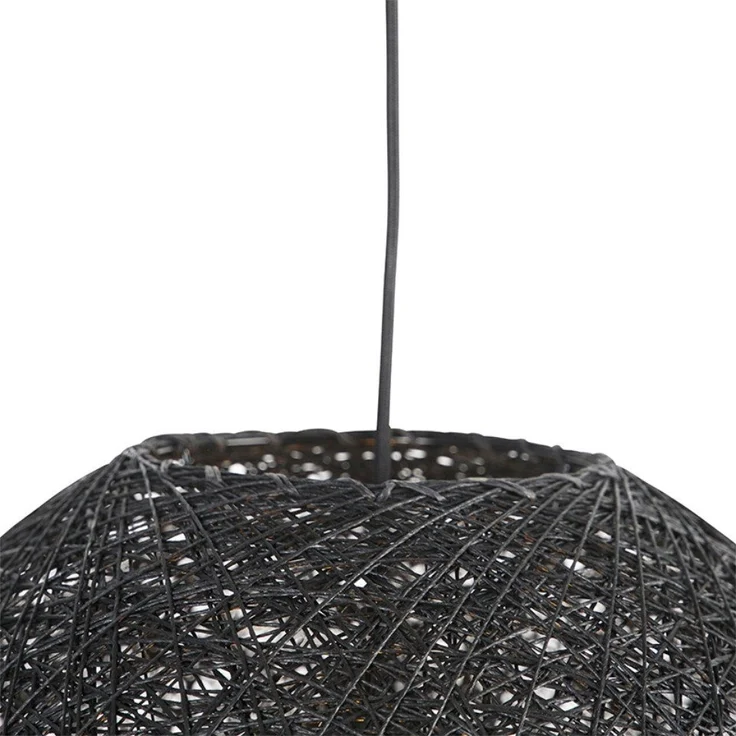 Qazqa Pendelleuchte Corda, ohne Leuchtmittel, E27, Schwarz, Modern, Papier, 1-flammig – Bild 1