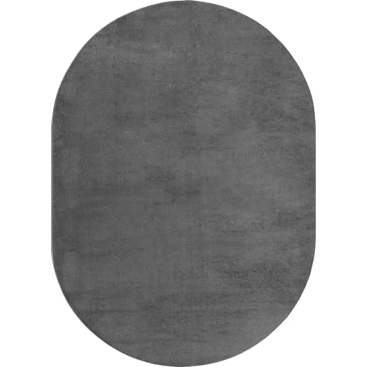 the carpet Relax Moderner Flauschiger Kurzflor Teppich, Anti-Rutsch Unterseite, Waschbar bis 30 Grad, Super Soft, Felloptik, Anthrazit, 140x200 cm Oval – Bild 3