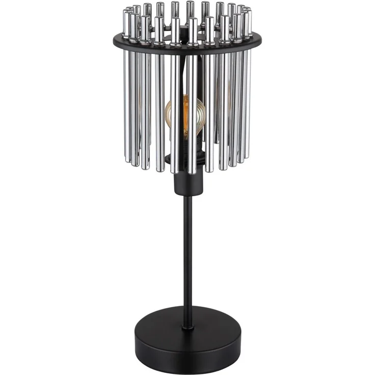 Tischleuchte, Metall, Glasstäbe, rauchfarben, E14, H 37,5 cm – Bild 2