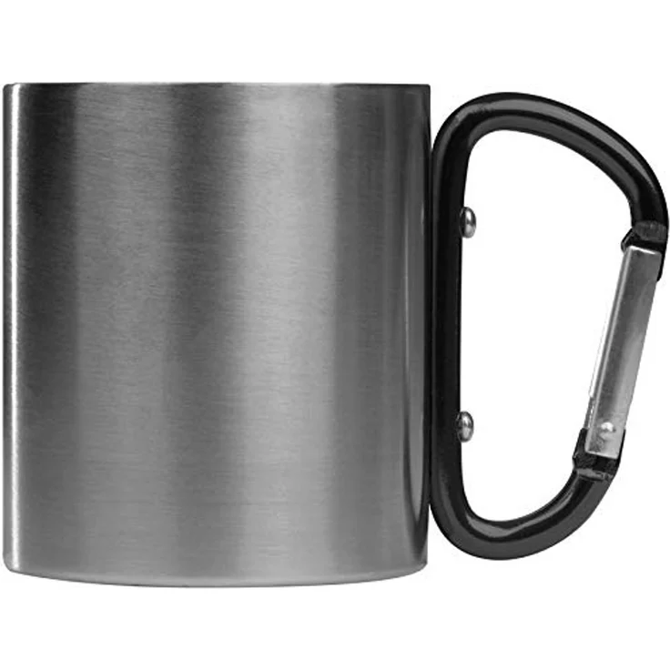 Macma Tasse Doppelwandige Tasse aus Edelstahl mit Karabinerhaken / Farbe: silber-s – Bild 2