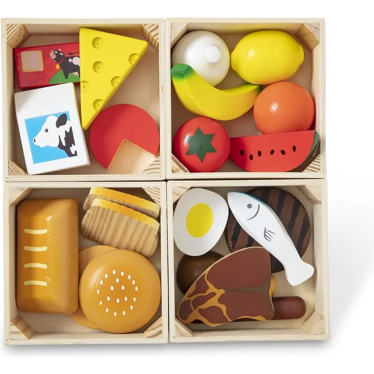 Melissa & Doug 10271 Kisten-Set mit Lebensmittel für Kaufladen