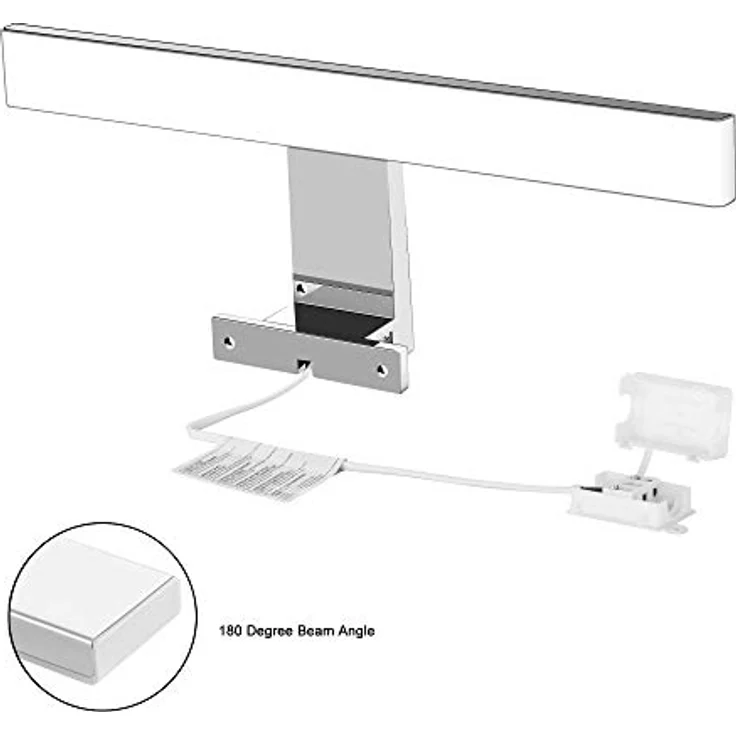 Aourow LED Spiegellampe Badezimmer Spiegelleuchte 5W 300mm 500lm IP44 Badleuchte Neutralweiß 4000k,Spiegellampen Spiegel Badezimmerschrank 230V,LED Badspiegelleuchten Badezimmerspiegel(kein Schalter) – Bild 4