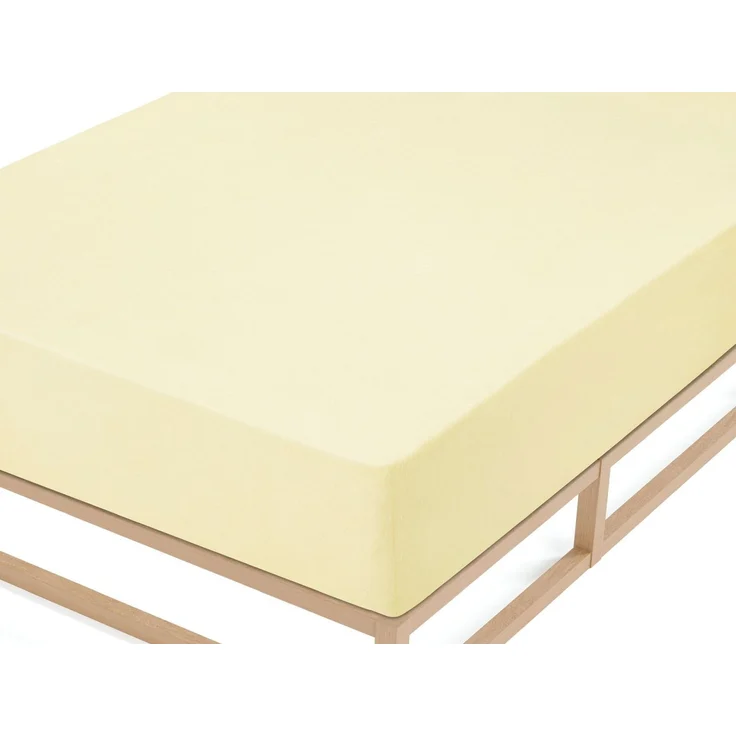 biberna Frottee-Stretch-Spannbetttuch 0012344, gelb, 1x 180x200 cm - 200x200 cm – Bild 3