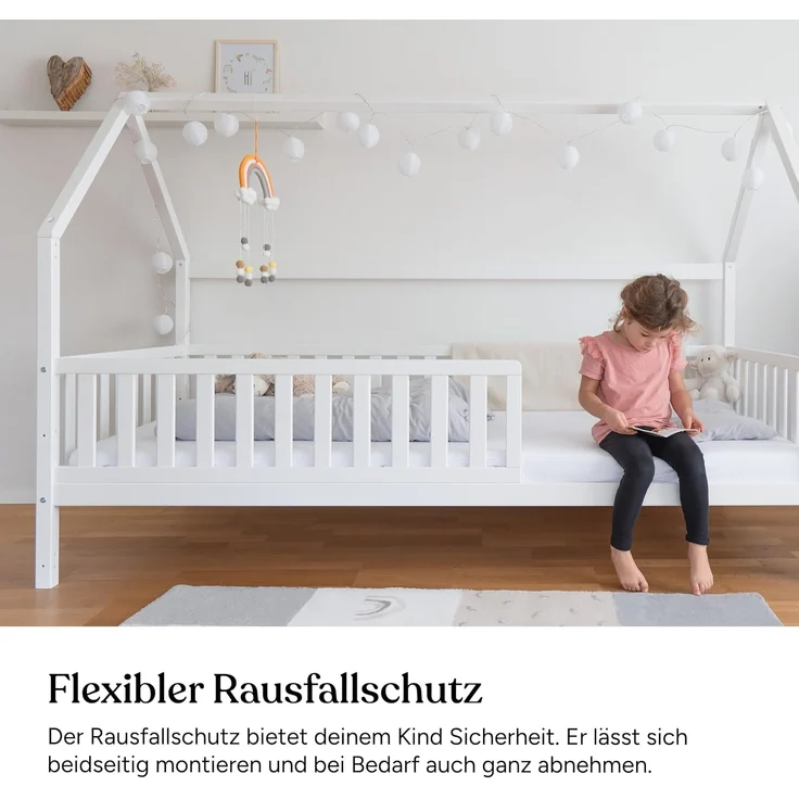 Ehrenkind Hausbett Livo aus massivem Buchenholz in verschiedenen Größen (FSC® zertifiziertMontessori Kinderbett, Jugendbett, 90x200), höhenverstellbar – Bild 5